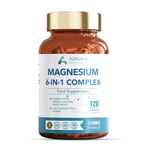 6 in 1 Magnesium Complex 2100mg Glycinate,Citrate,l Threonate,Malate,Taurate & Orotate Magnesium Supplements for Women Men High Absorption Bone, Heart, & Muscle Support | Non-GMO 120 Capsules