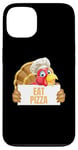 Coque pour iPhone 13 Un cuisinier drôle de Thanksgiving à la dinde mange une pizza