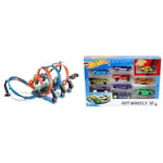 Hot Wheels Looping Infernal, Coffret de Jeu pour Petites Voitures & Coffret De 10 Voitures, Véhicules Jouets À L'Échelle 1:64 avec Détails Et Décors Réalistes, Voitures De Collection