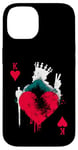 iPhone 14 Peace Love Poker - Vintage King Of Hearts Card Game Lover Case