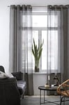 ELLOS Home Emelie Eyelet Window Curtains, Pack of 2, Grey, 250 cm