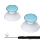 eXtremeRate Heaven Blue & White Dual-color Replacement 3D Joystick Thumbsticks, Analog Thumb Sticks with Cross Screwdriver for Nintendo Switch Pro Controller