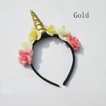 Kids Headband Unicorn Horn Girls Headwear Gold