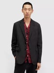 AllSaints Sainte Linen Blend Blazer, Liquorice Black