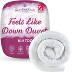 Slumberdown Feels Like Down King Size Duvet - 10.5 Tog All Year Round Quilt Ideal for Summer & Winter - Comfortable, Soft Touch Cover, Hypoallergenic, Machine Washable, Size (225cm x 220cm)