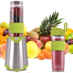 Mixeur Blender Debout Machine à Smoothie 300W Inox Ice Broyeur à Glace 2x Tasse