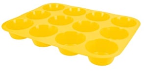 mumbi Moule à muffins en silicone pour 12 muffins Jaune