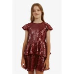 Bardot Junior Mindie Sequin Klänning Burgundy | Röd | 12 years