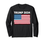 Vintage Trump 2024 Design 47th President USA Flag Men Women Long Sleeve T-Shirt