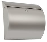 ARREGUI Aura E5405-12 Boîte aux lettres individuelle acier Inoxydable, Taille L (magazine, enveloppe C4), Grande capacité, Boîte aux Lettres Murale, Anti-pluie, Anticorrosion, Facile à Installer, Inox