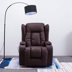 Panana Electric Recliner Chairs Faux Leather Armchair Wind Back Massage Chair Heated Gaming Adjutable Reclining Chair Single Leather Sofa for Living Room Office Lounge (Brown)