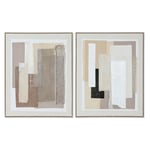 Home ESPRIT Tableau marron beige abstrait urbain 82 x 3,8 x 102 cm (2 unités)