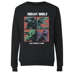 Jurassic Park World Four Colour Faces Women's Sweatshirt - Black - M