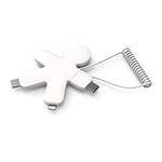 Xoopar Câble USB Universel 2 en 1 Buddy Cable - Câble Multi USB Durable - Chargeur USB pour Smartphone Apple iPhone Samsung Google Huawey Xiaomi OnePlus LG Kindle (Blanc)