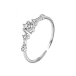 KONFEN Bague Argent 925 Femme, Couronne Bague Ajustable Reglable Ouverte avec Zircone, Une Bague Zircon Pouce Anneau Bagues Reglables Orteil Bijoux Simple pour Femme Fille