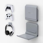 playvital Support pour ps5 Mural,2 pcs Fold Support Manette Casque pour ps5 pour ps4 Support Pliable pour Xbox Series X S/Switch Pro,Support pour Xbox Wireless Headset,pour Pulse 3D Casque-Gris