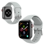 Apple Watch Series 5 44mm 3D strassi silikoninen kellonauha - Harmaa Hopea/Harmaa