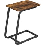 Acaza - Table d'Appoint au Look Vintage, idéal pour Canapé ou Lit, 50x62x35 cm, noir et marron