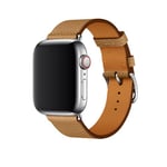 Bracelet en cuir véritable marron clair pour votre Apple Watch Series 5/4 44mm/Series 3/2/1 42mm