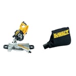 DEWALT - Scie à Onglet Radiale 230V - DWS774-QS - Scie Haute Performance avec Système XPS - Inclinaison de la Lame 48° - Lame Ø 216mm - Vitesse 6300tr/min - 1400W & DE7053-QZ Sac à poussière