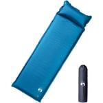 Matelas de camping autogonflant oreiller 1 personne turquoise vidaXL