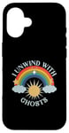 iPhone 16 I Unwind With Ghosts Rainbow Sun Stars Case