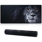 Jahosin Tapis de Souris de Jeu XXL, Tapis de Souris étendu Bords Cousus 2MM Base en Caoutchouc antidérapant 90x40cm Tapis de Bureau pour jeux/bureau/affaires-90x40 Lion01