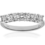 Diamant L'Eternel Womens Eternity Ring, 18ct White Gold IJ/I Round Brilliant Certified Diamond 0.75ct Weight - Size J