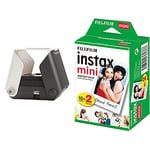 Kiipix KiiPix Portable Photo Printer | Instant Compact Printer, Jet Black & instax Mini Film, 20 Shot Pack