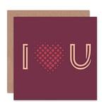 Wee Blue Coo VALENTINES LOVE YOU PICTOGRAM HEART LOVE ART GREETING CARD GIFT