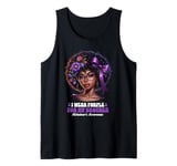 Afro Woman I Wear Purple For My Brother Alzheimers Awareness Tank Top