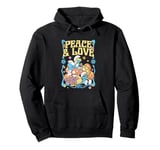 The Smurfs Peace & Love Flower Power Vintage Poster Pullover Hoodie