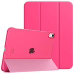 TiMOVO Coque Compatible avec iPad 10ème Génération 10,9 Pouces 2022 Étui,iPad 10 Coque, Légère&Mince Coque Arrière Translucide en PC,Housse Coque Trifold avec Réveil/Sommeil Auto, Rose Brillante