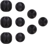 9 Pack Clips Câble Durable, Cache-Câbles Et Serre-Câbles, Rangements Et Organisateur De Câbles Pour Câbles D'alimentation, Câbles Usb, Tv Pc Ordinateur Maison Bureau Etc, Noir[Sma072575]