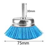 NuoDunco-Brosse à gobelet convertible en filament de nylon,brosse pour perceuse électrique,poignée utilisée pour enlever la rouille,la corrosion,la peinture,75mm,3 po - Type grit240 blue #B