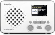 Techniradio 6 Ir Radio Internet, Portable, Avec Dab+, Fm, Wi-Fi, Bluetooth, Écran Couleur, Réveil, Contrôle Des Applications, Mémoire Des Favoris, 3 W Rms, Gr / Blanche