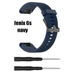For Garmin Fenix 6 6s 6x 5 5s 5x Silicone Watch Band 20mm 22mm Navy