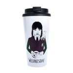 Wednesday Coffee Cup Addams Gifts Thermos Flask Insulated Travel Mug Spill Proof Screw Top Lid Licensed Merchandise Merch and Gifts