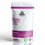 Biotin 10,000mcg Vitamin B7 - 120 Tablets - Healthy Hair, Skin, Nails - UK Made