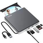 External CD DVD Drive USB 3.0 & Type-C Portable CD/DVD +/-RW ROM Burner Rewri...