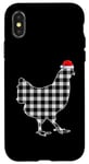 Coque pour iPhone X/XS Chemise de Noël poulet noir et blanc Buffalo Plaid Pyjama