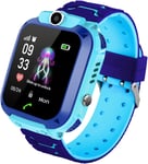 Enfants Smartwatch Ip67 Étanche - Montre Intelligente Lbs Localisateur Avec Chat Vocal Sos Aide Montres Appareil Photo Numérique Mobile Téléphone Montre Cadeau Enfants Pour Filles Garçons (S12 Bleu)