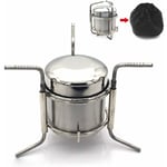 Réchaud à Alcool de Camping Portable Alcool en Acier Inoxydable Cuisinière en Plein Air Pliant Mini Spirit Cooker Pique-Nique bbq Cookout Poêle