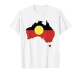 Australian Aboriginal Flag Map Indigenous Art T-Shirt