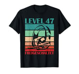 Gamer Headset Level 47 Unlocked Retro Birthday Age T-Shirt