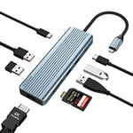 HOPDAY Hub USB C 9 en 1 USB C vers HDMI Dual Monitor USB C avec 4 K HDMI, 100 W de Charge PD, USB 3.0/2.0, Lecteur de Carte SD/TF pour MacBook Pro/Air, Dell, Surface Pro, HP, Lenovo