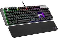 Mechanical Gaming Keyboard,RGB Backlighting,On-the-Fly Controls,Aluminium Top Plate and Wrist Rest Included,UK Layout / Red Switches