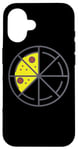 iPhone 16 Pizza 3 Slices Cheese Pepperoni Funny Geometric Food Retro Case