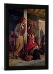 Kunst für Alle 'Encadré Image de Erskine Nicol Irish Emigrants Waiting for a Train, 1864, d'art dans Le Cadre de Haute qualité Photos Fait Main, 40 x 60 cm, Noir Mat