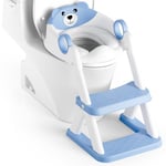 Rabb 1st Reducteur Toilette Enfant, Siège de Toilette pour Enfants Garçons et Filles, 2 en 1 Rehausseur Toilette Enfant, Coussin Non-éclaboussures et Antidérapant, Tabouret d'escalier.